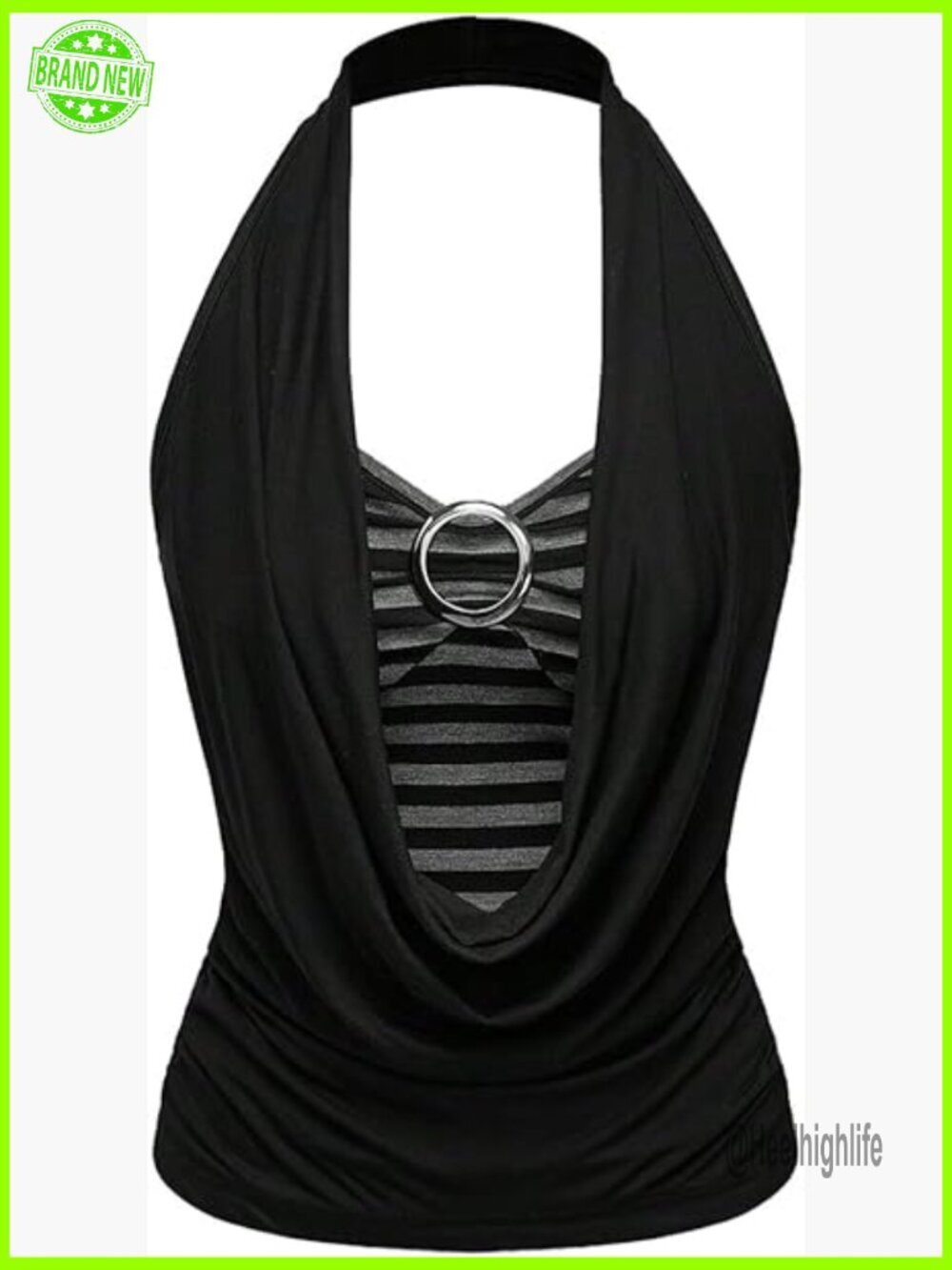 Y2k Going Out Tops Draped Ruched Sleeveless Halter Crop Top